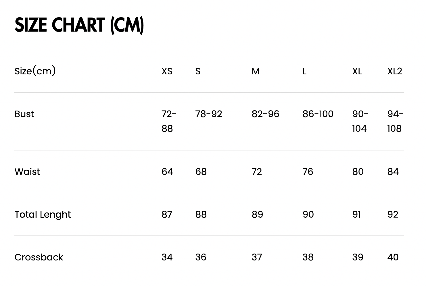 Chart Size For purple and black Lolita dress