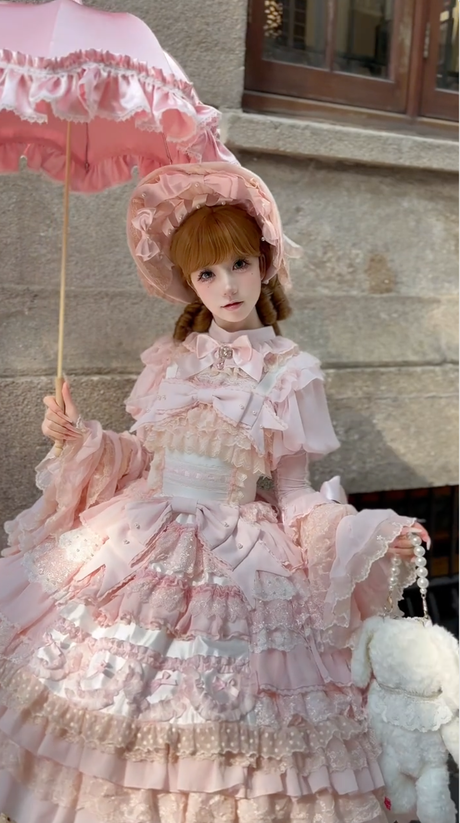 Sweet ruffle Lolita dress front view