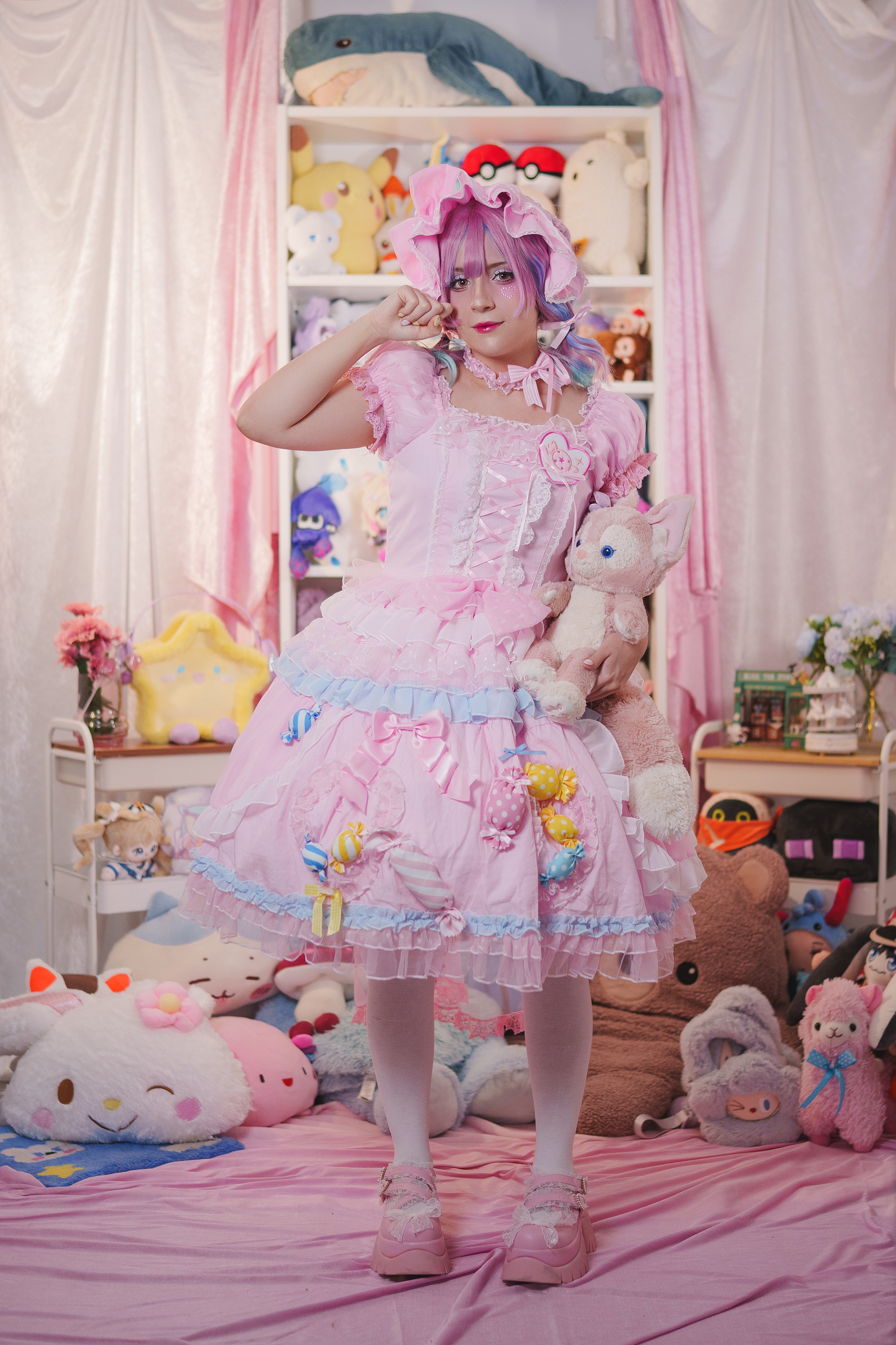 Candy Pocket Princess OP Dress with Bonnet Included