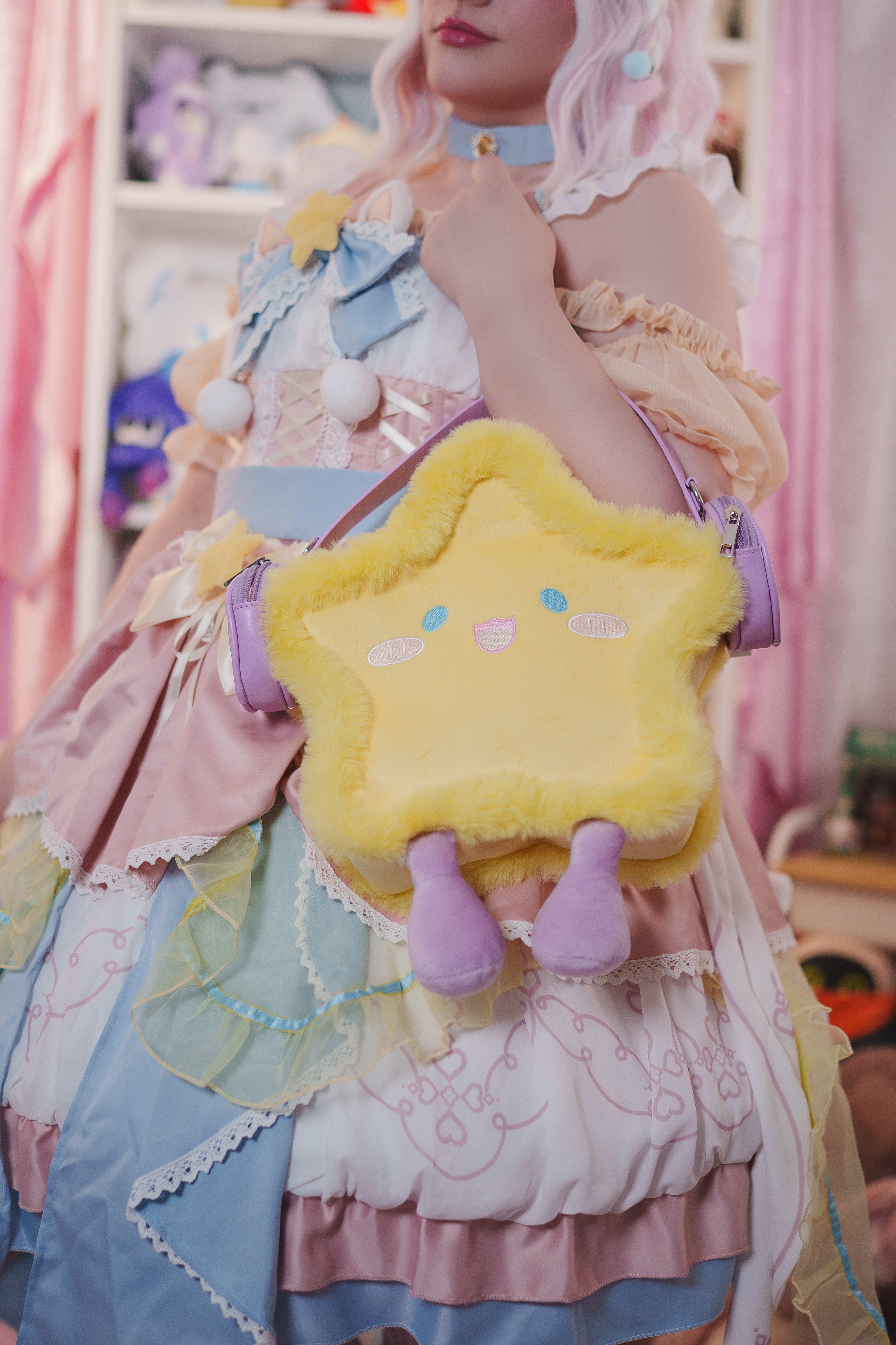 Kawaii Star Plush Backpack