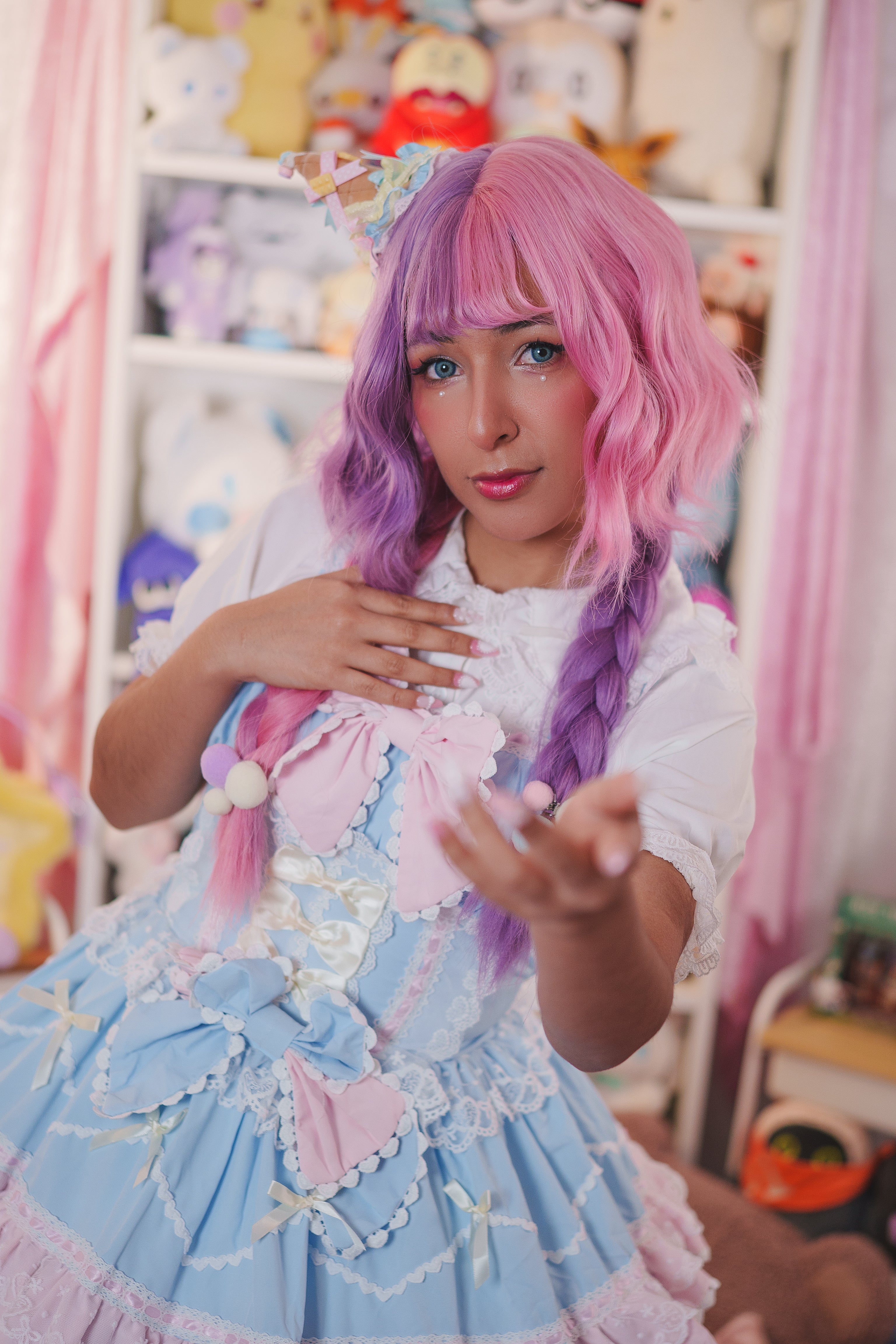 Pastel Split Color Jellyfish Wig
