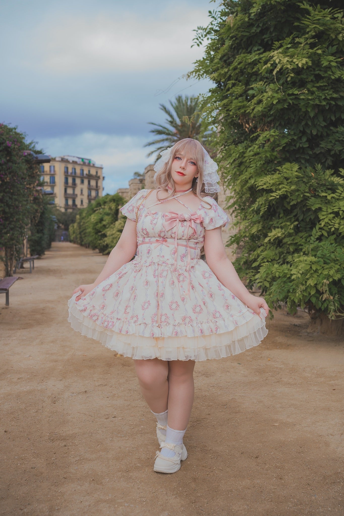 Rosy Garden Charm Short OP (Ivory Pink)