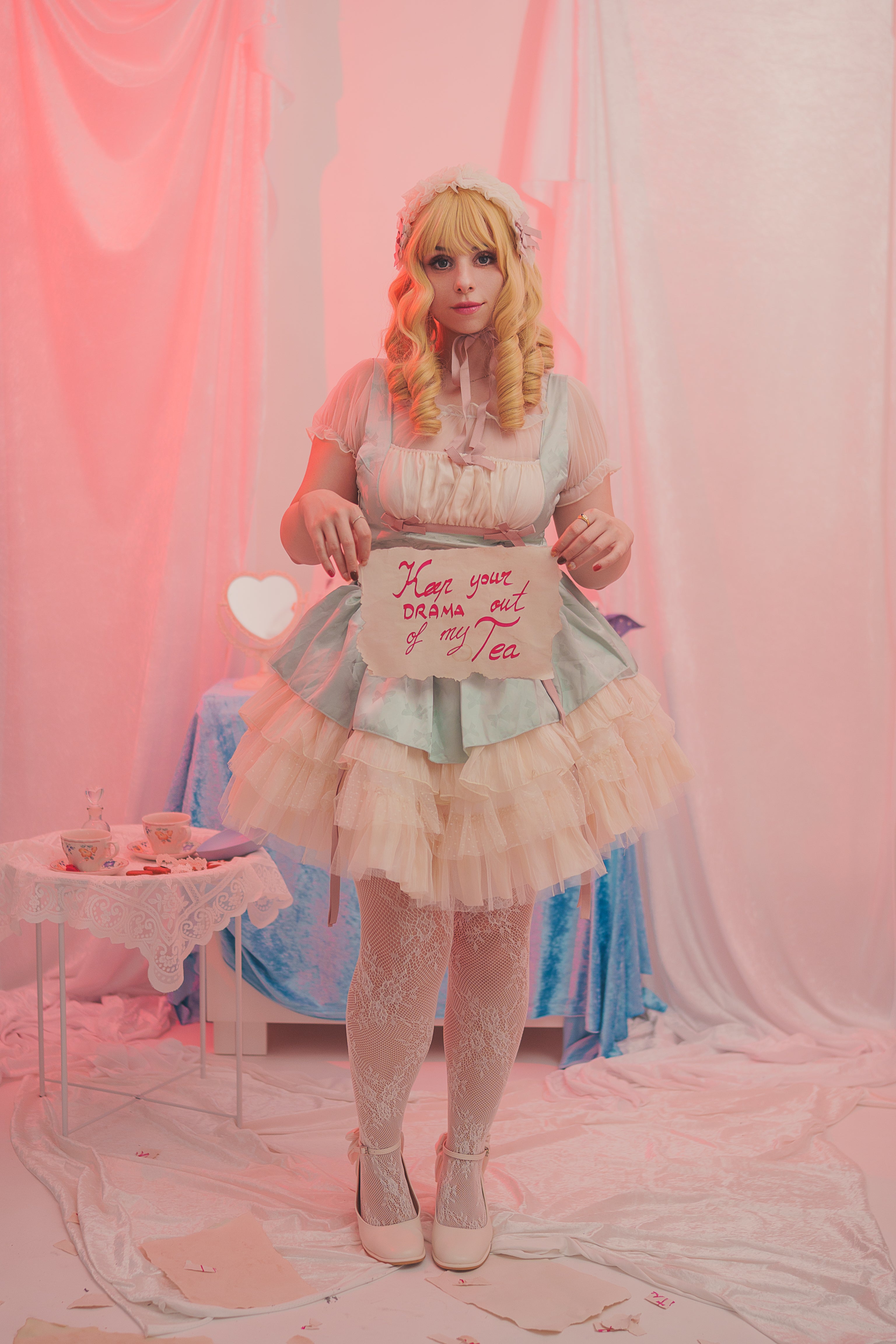 Sugar Whip Dream Short JSK (Mint Blue & Cream)