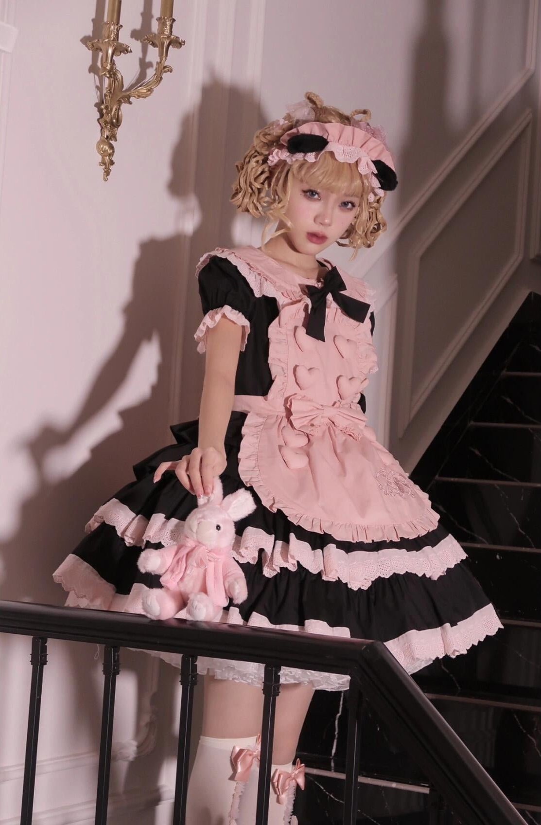 Short sleeve kawaii maid outfit