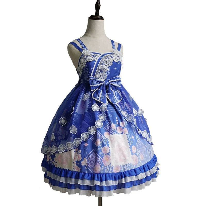 Japanese-style Blue dress with haori