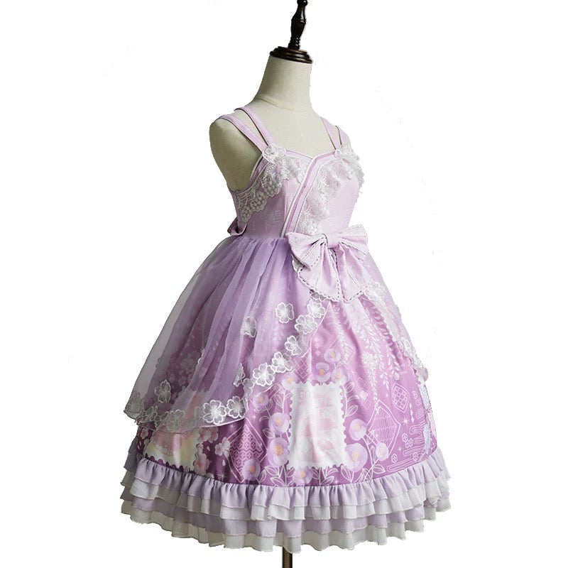 Colorful Japanese-style dress with haori