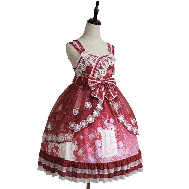 Japanese-style Red dress with haori