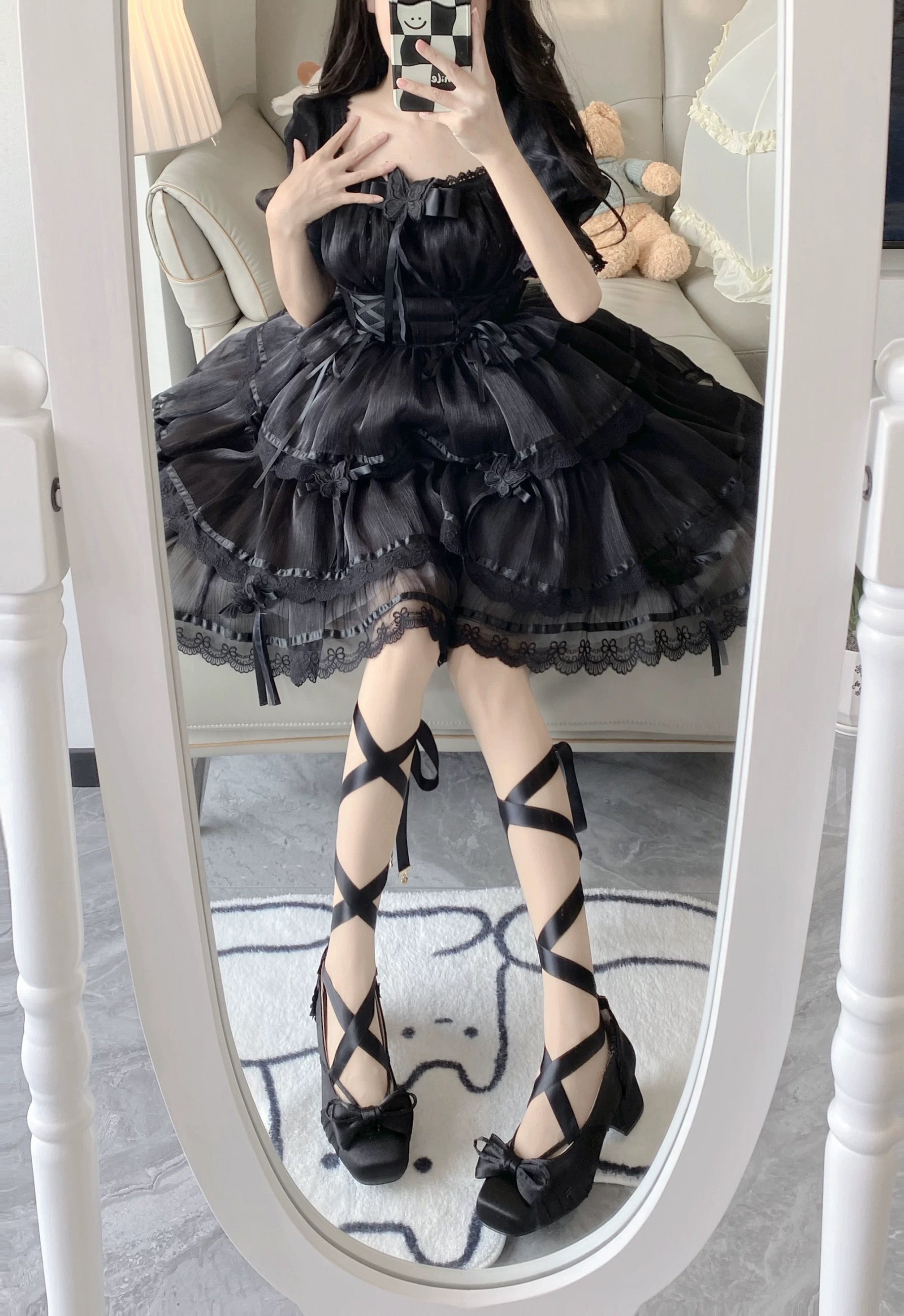 Love Letter Lolita Heels with ribbon-tied pumps