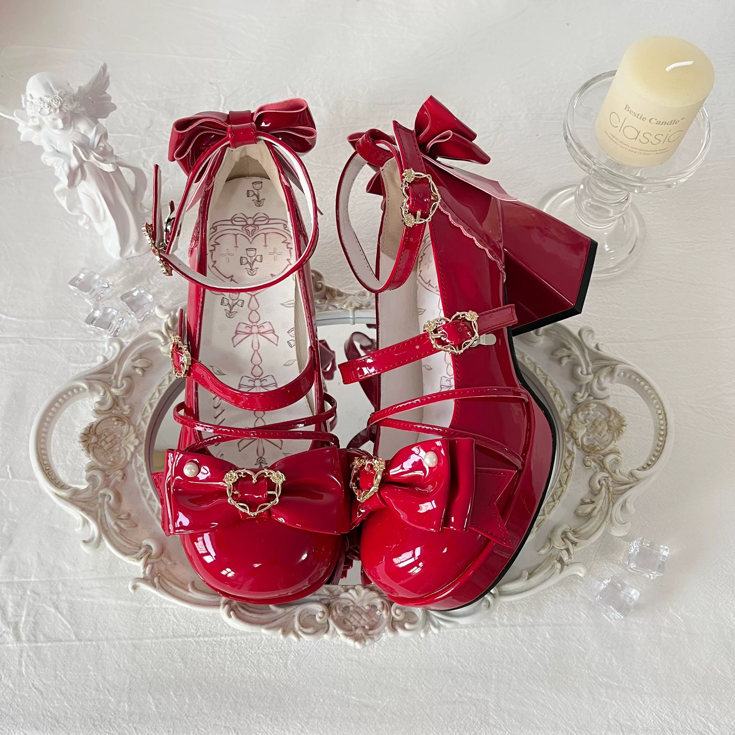 Sweet Lolita Princess Heart Bow Heels