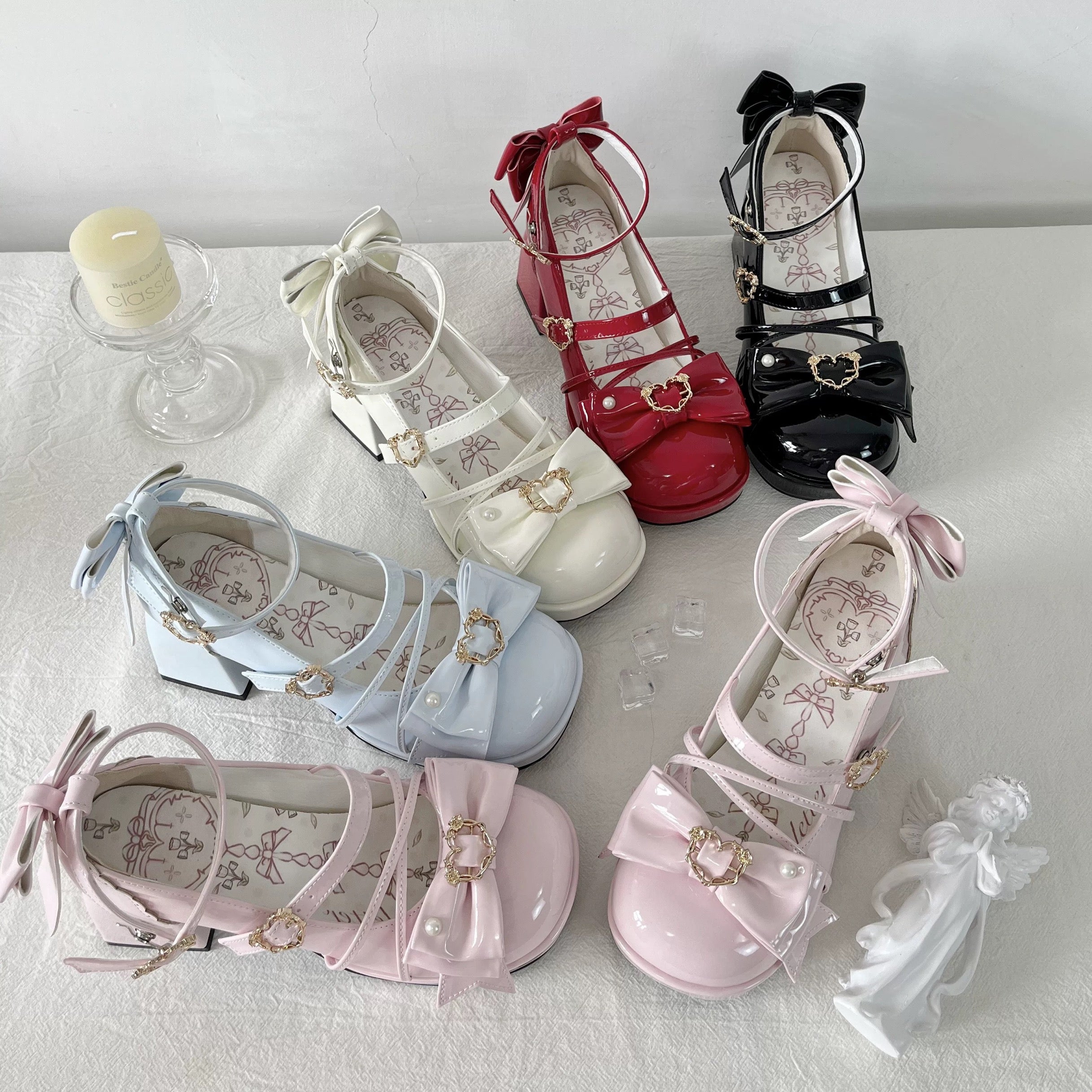 Sweet Lolita Princess Heart Bow Heels