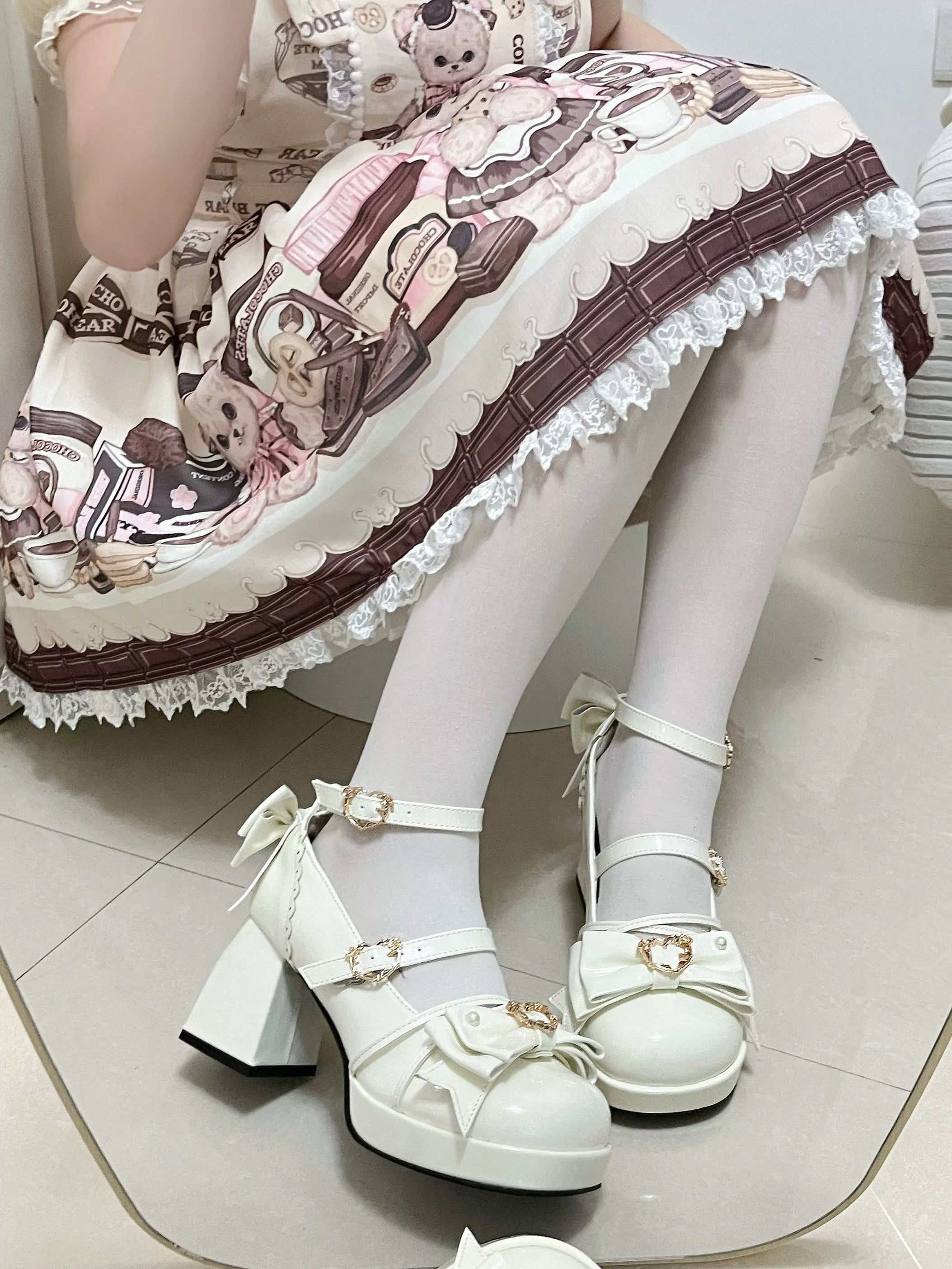 Sweet Lolita Princess Heart Bow Heels