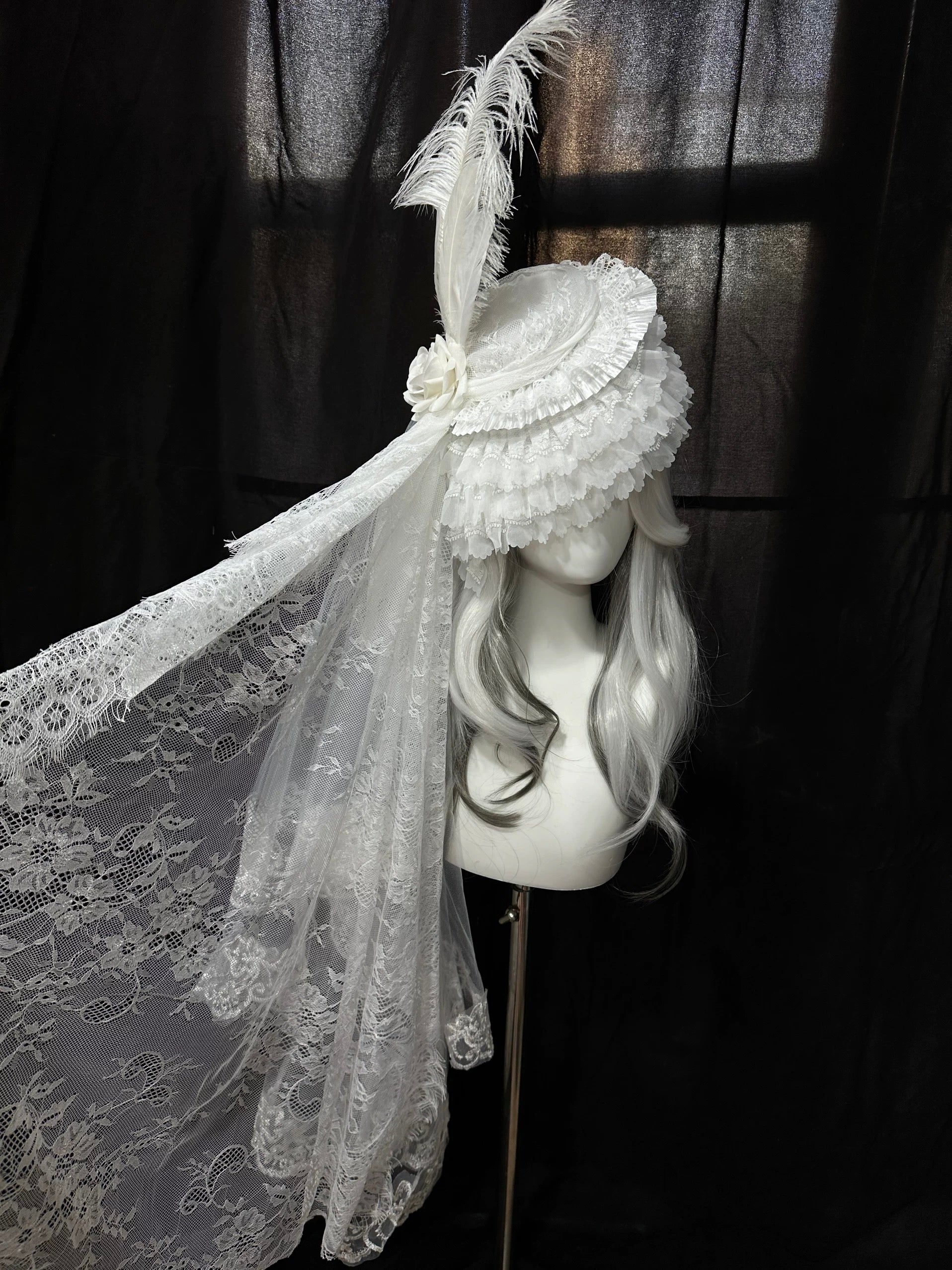 Victorian Lace Veil Hat