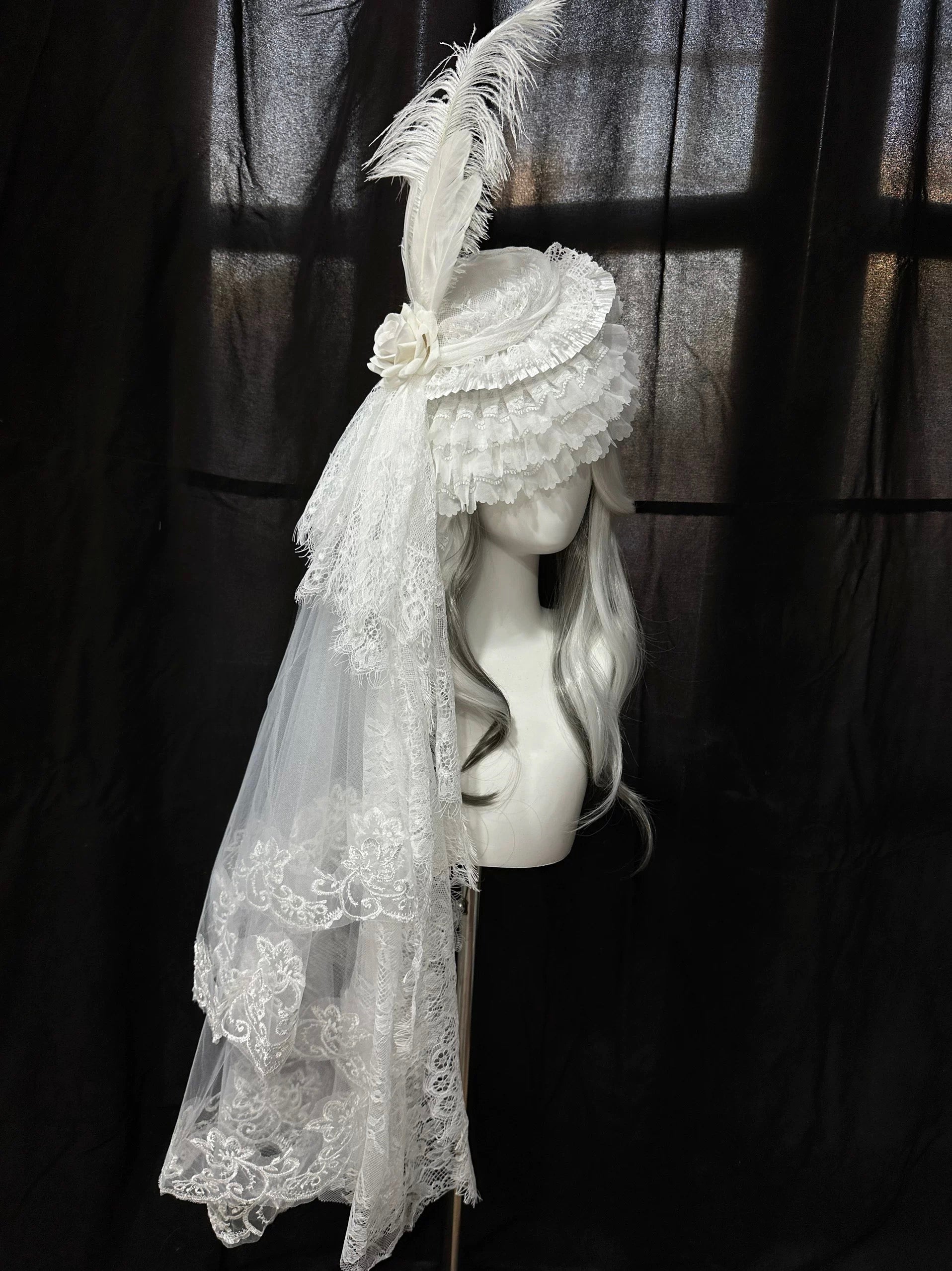 Victorian Lace Veil Hat