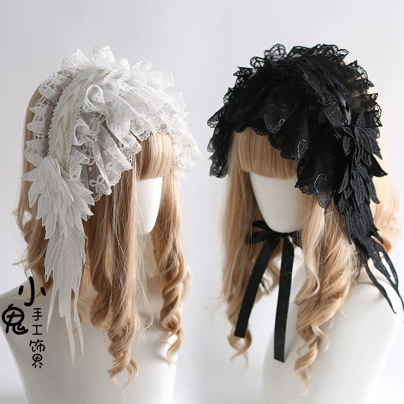 Victorian Ruffled Lace Bonnet
