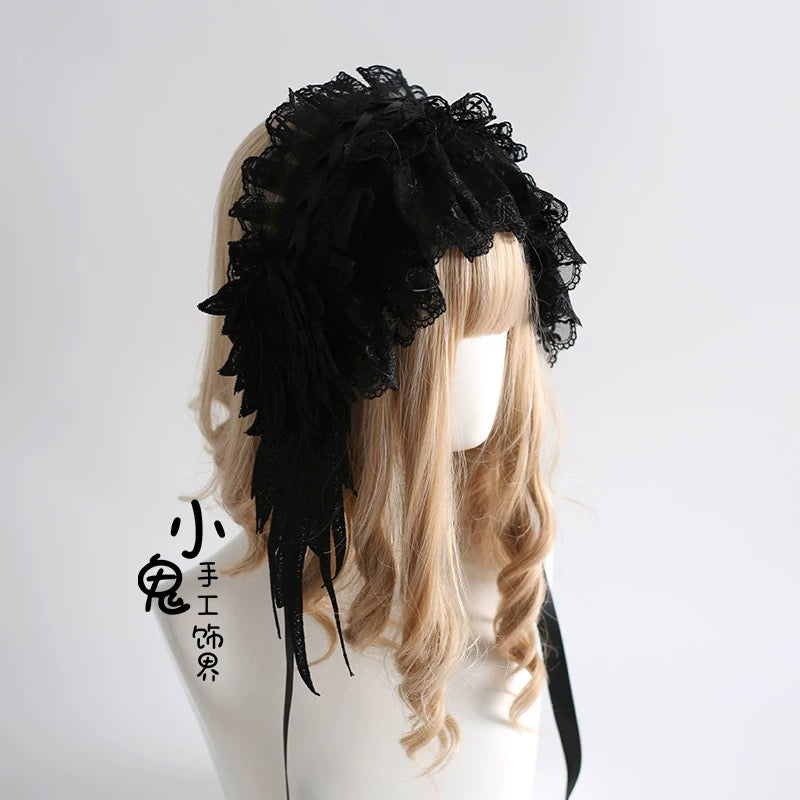 Victorian Ruffled Lace Bonnet