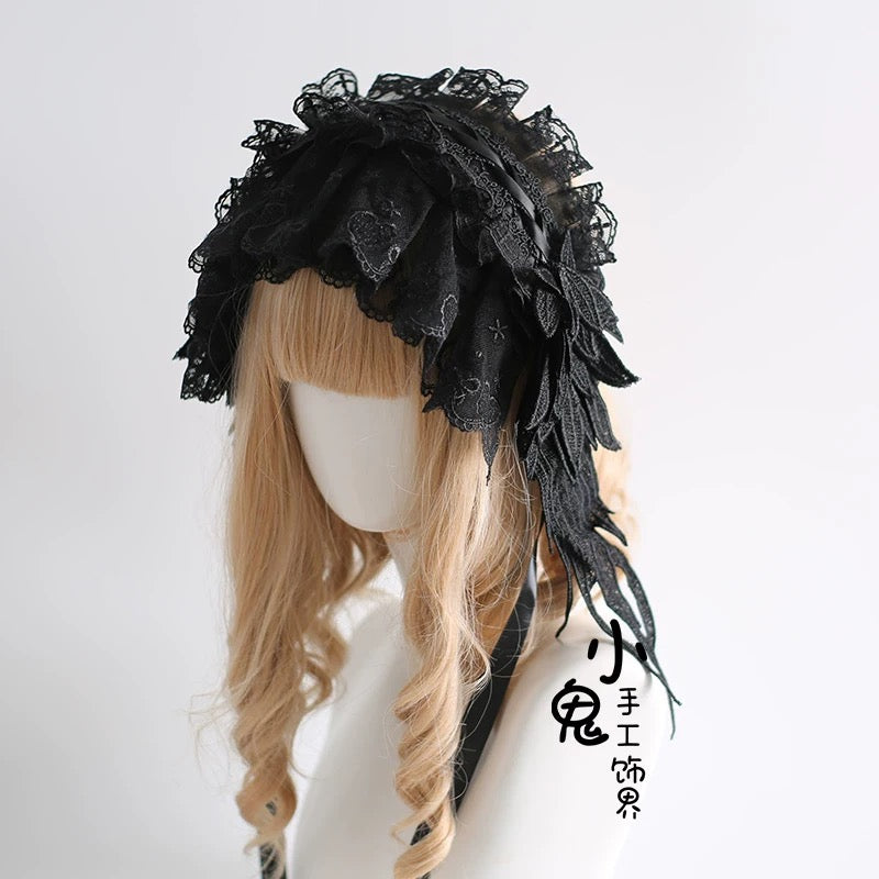 Victorian Ruffled Lace Bonnet