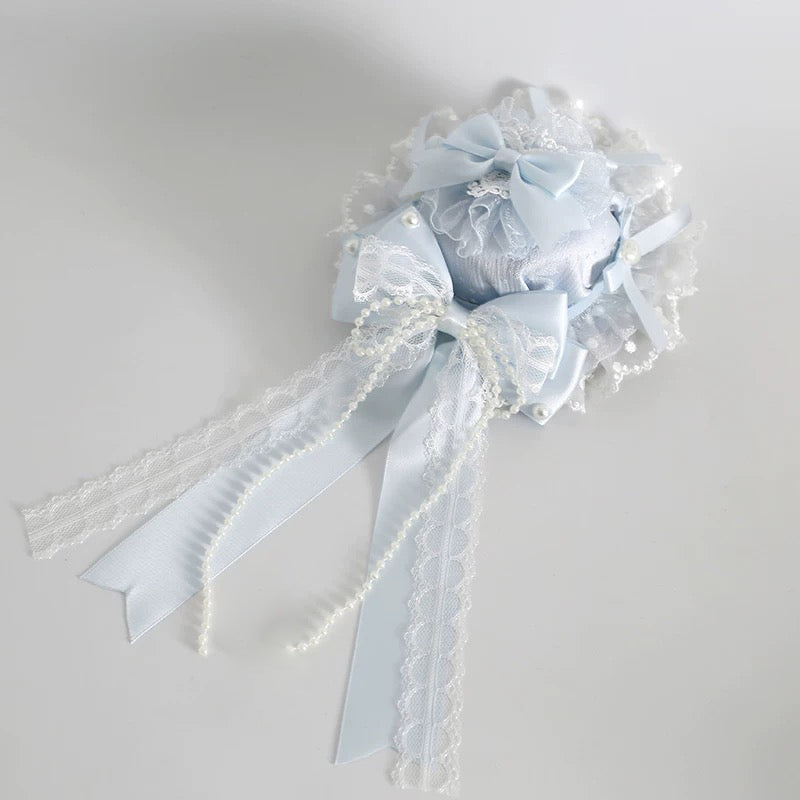 Blue Pearl Lace Mini Hat