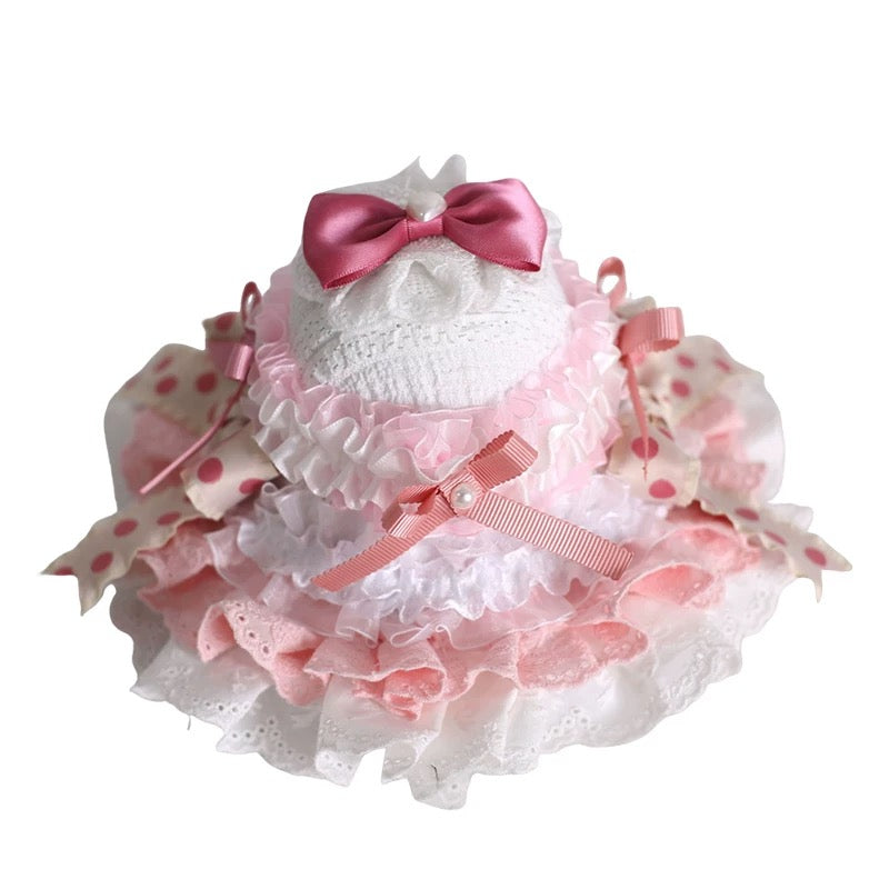 Strawberry Swirl Lace Mini Hat