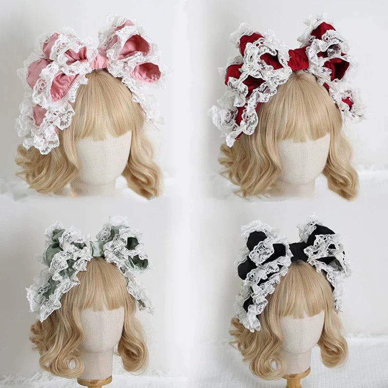 Royal Ruffles Lace Bow Headdress