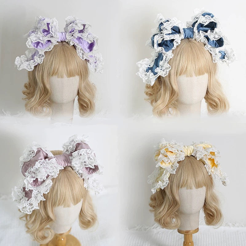 Royal Ruffles Lace Bow Headdress
