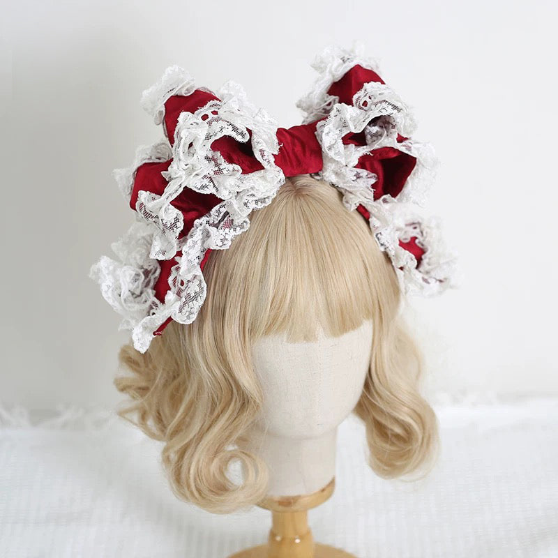 Royal Ruffles Lace Bow Headdress