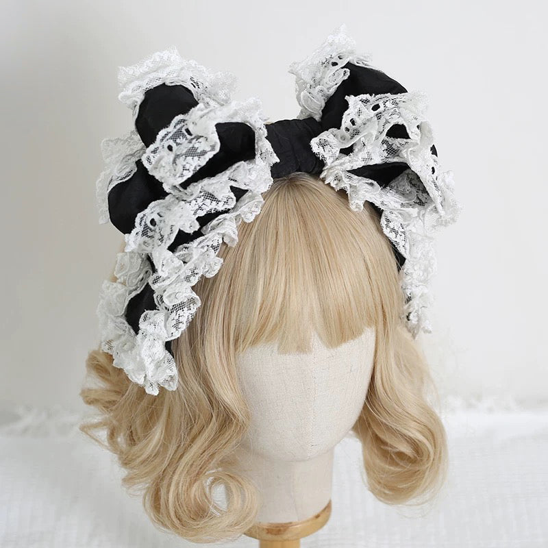 Royal Ruffles Lace Bow Headdress