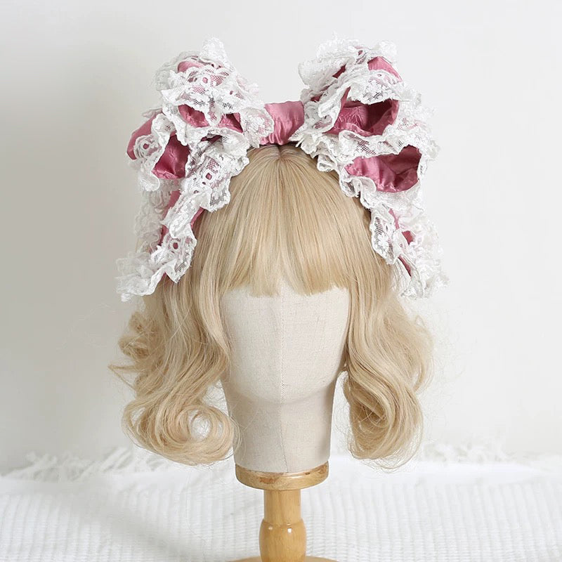 Royal Ruffles Lace Bow Headdress