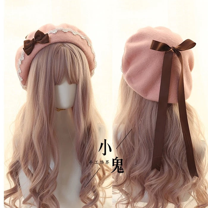 Sweet Bow Lace Beret
