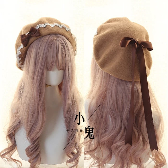 Sweet Bow Lace Beret