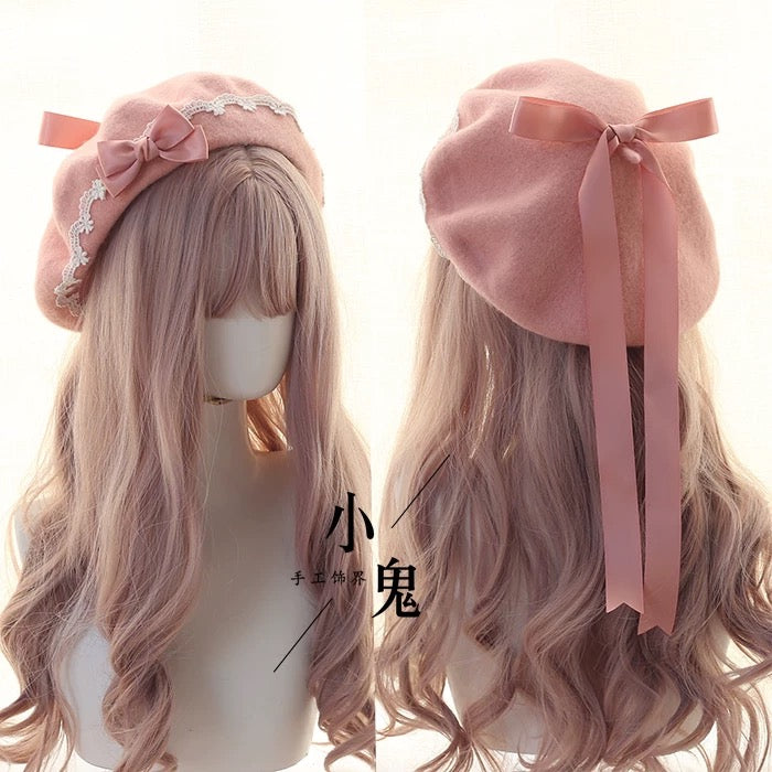 Sweet Bow Lace Beret