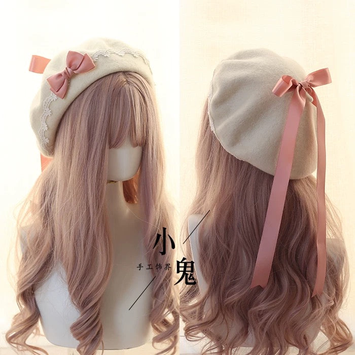 Sweet Bow Lace Beret
