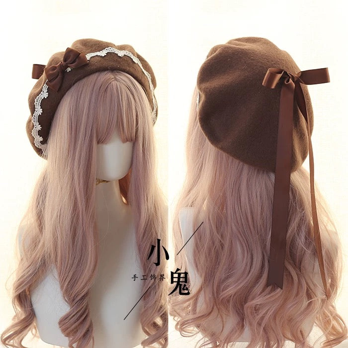 Sweet Bow Lace Beret