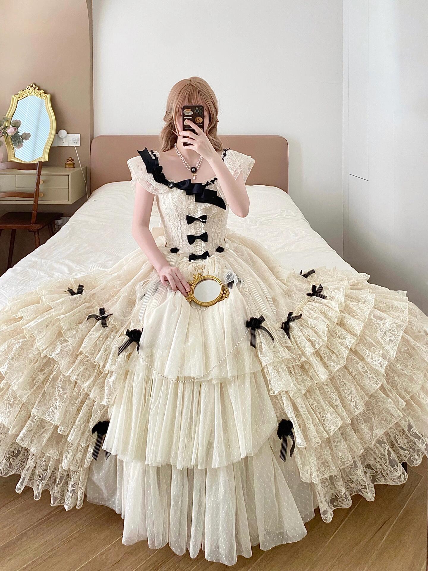 Off the Shoulder Rococo Inspired Lolita Dress