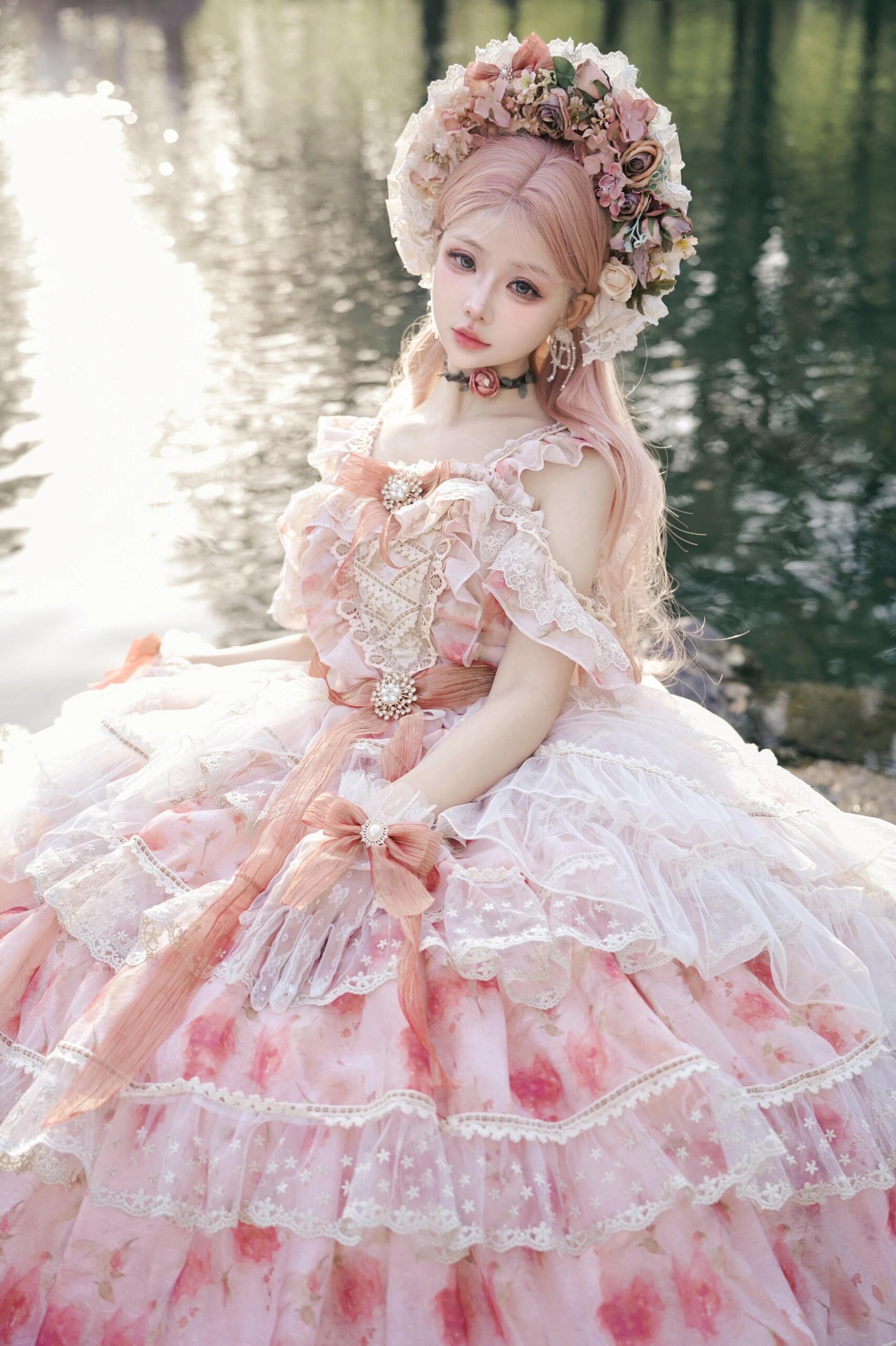 maxi dress lace ribbon