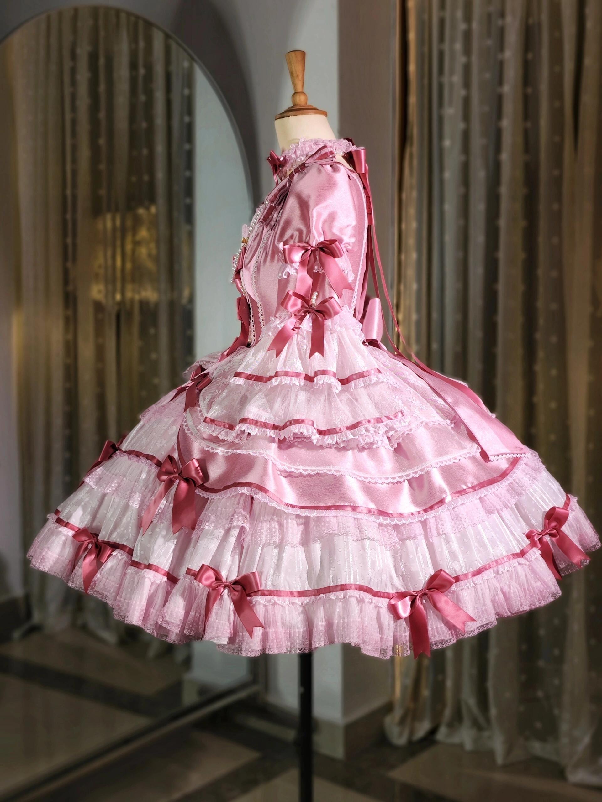 Lolita dress with ribbons and lace details