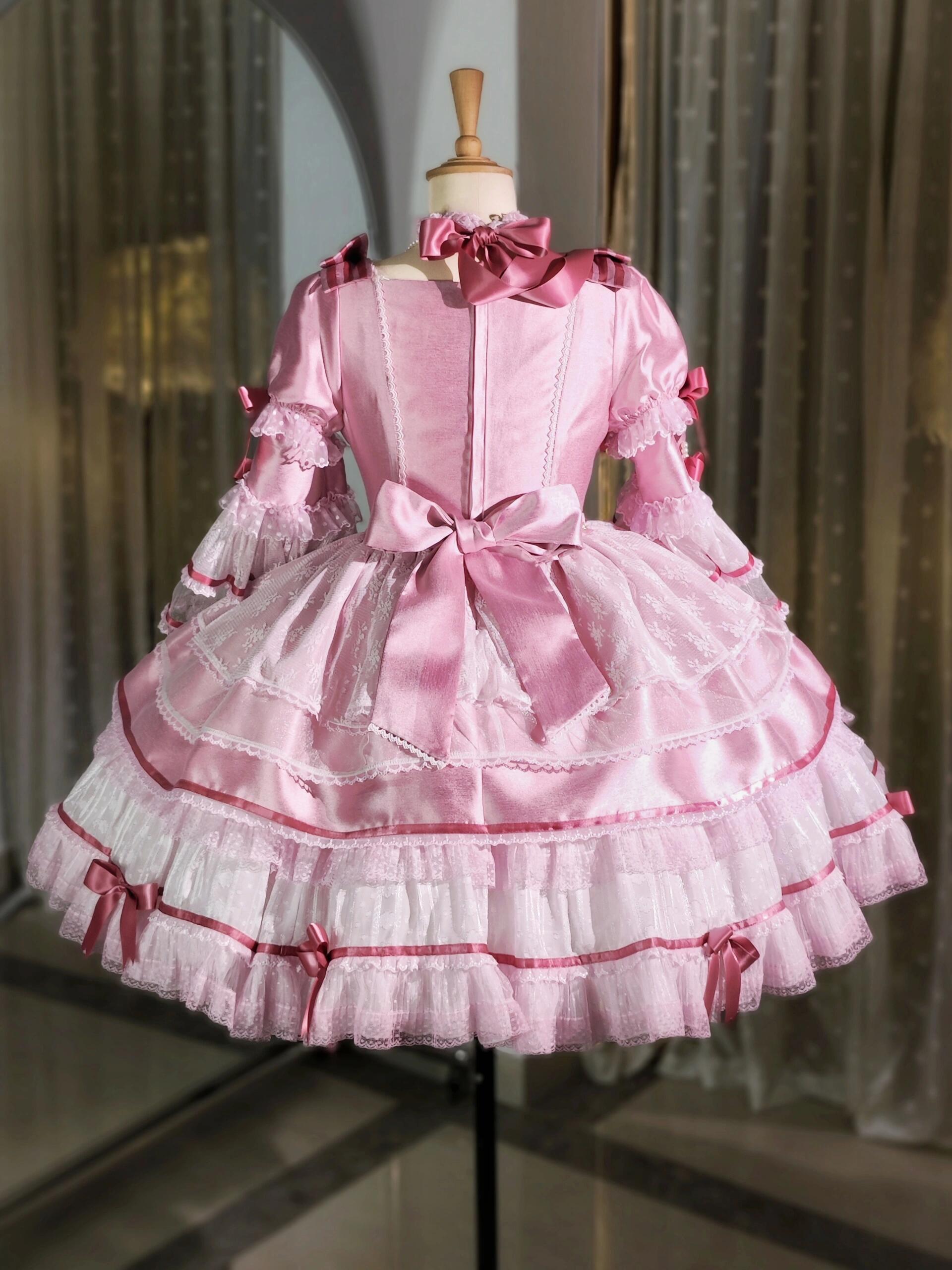 Back view of pink Lolita dress