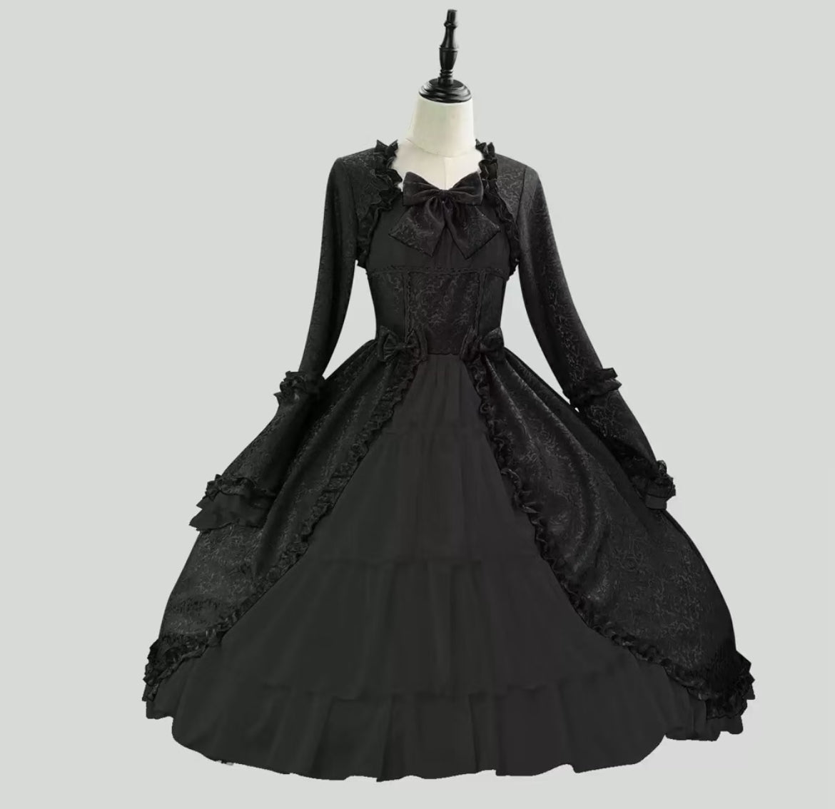 Plus Size Lolita Rococo Dress - Elegant Vintage-Inspired Fit & Flare with Ruffle Details