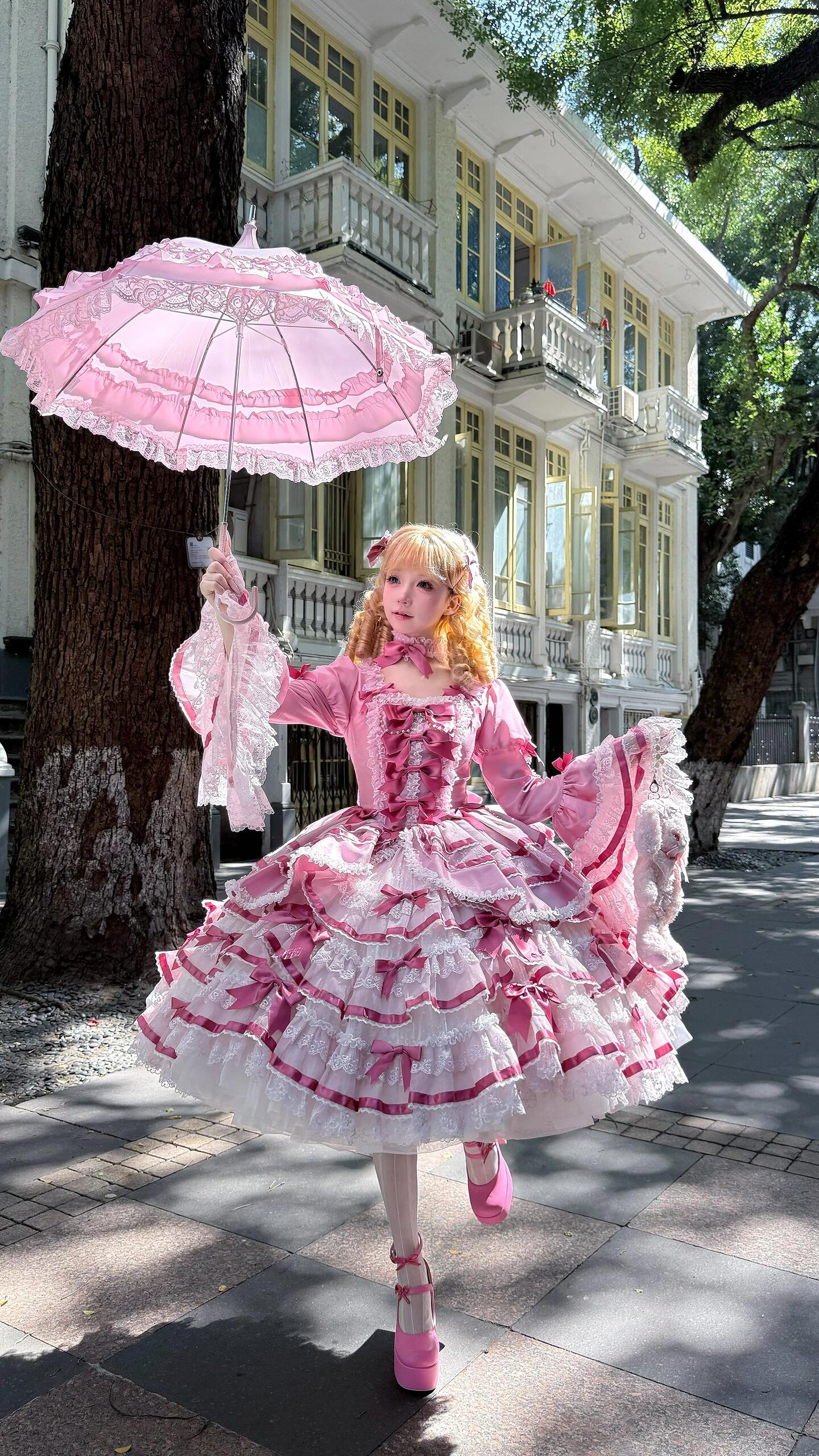 Heavenly Angel Cake Rococo Lolita Dress Pink