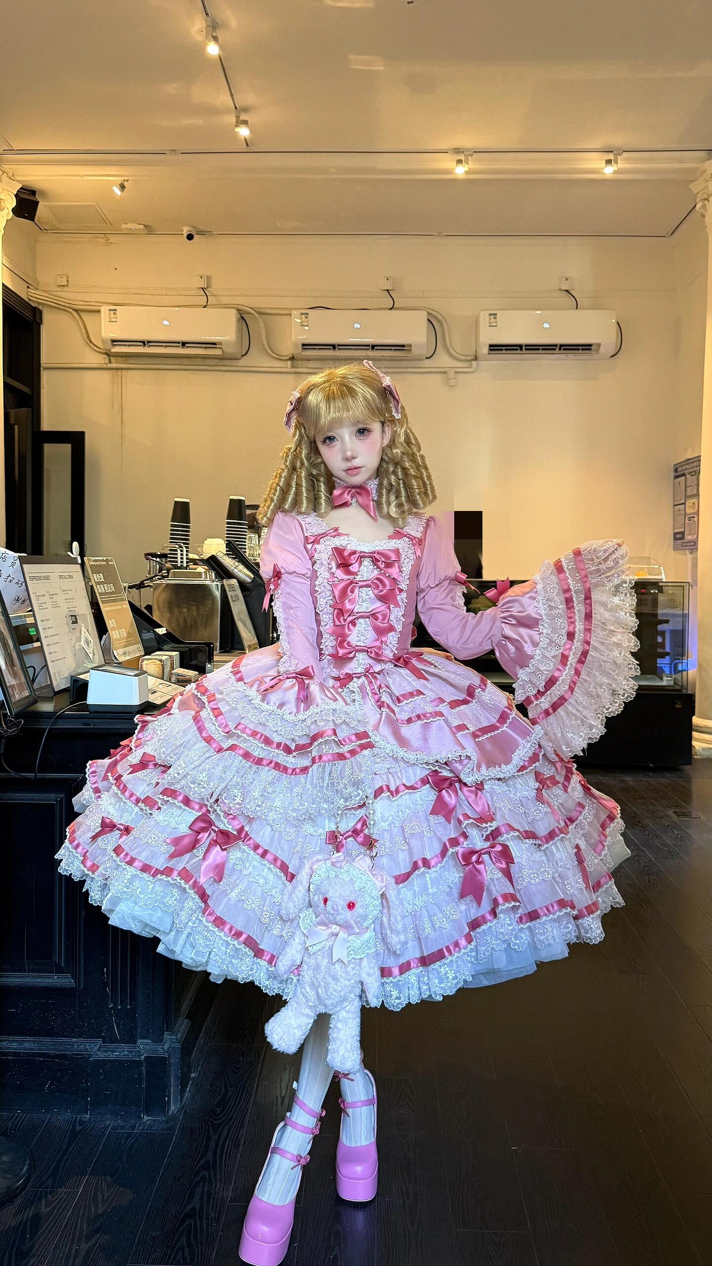 Heavenly Angel Cake Rococo Lolita Dress Pink