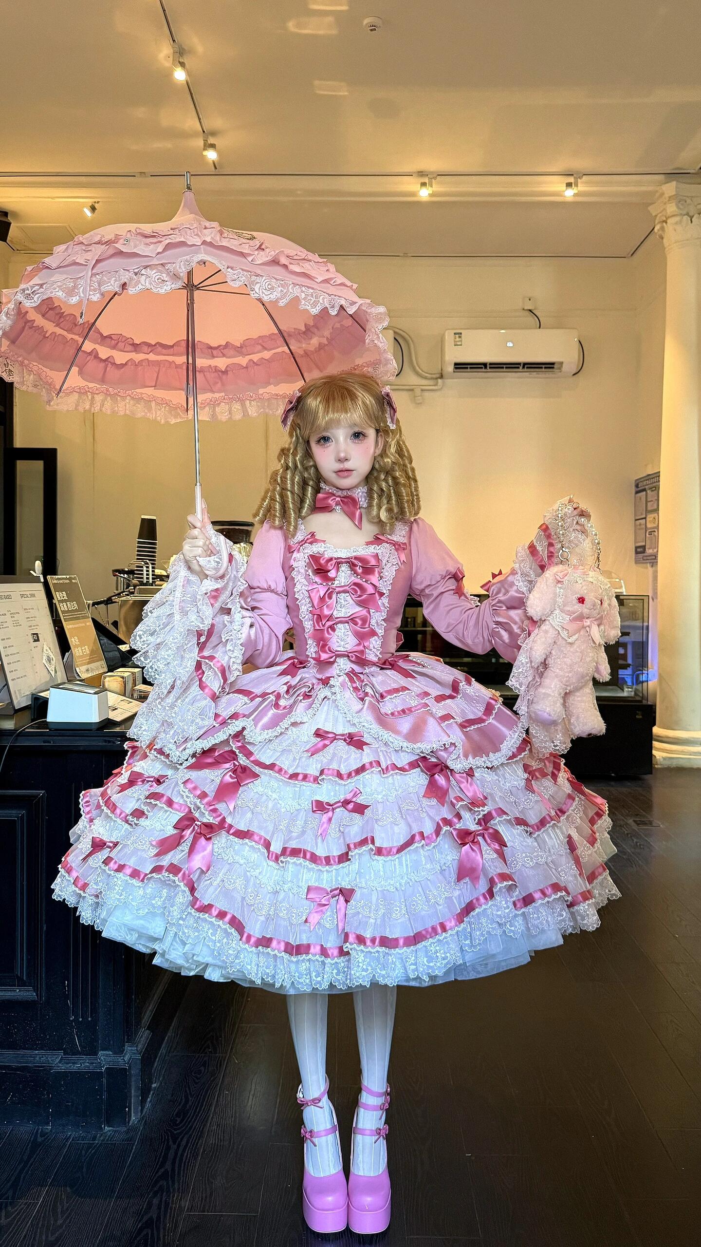 Heavenly Angel Cake Rococo Lolita Dress Pink
