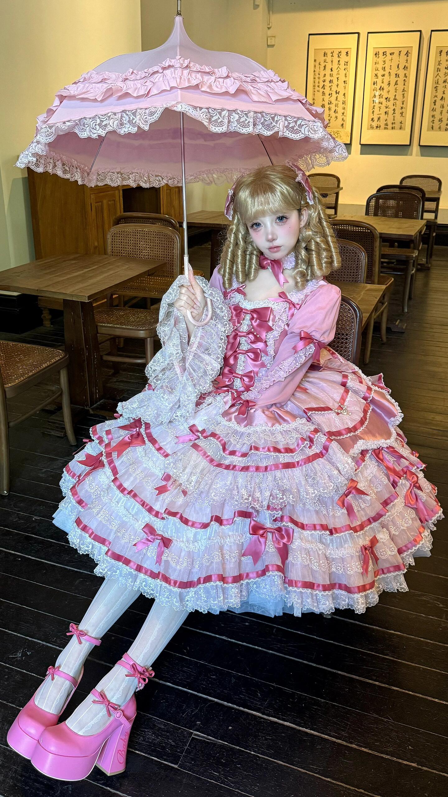 Heavenly Angel Cake Rococo Lolita Dress Pink