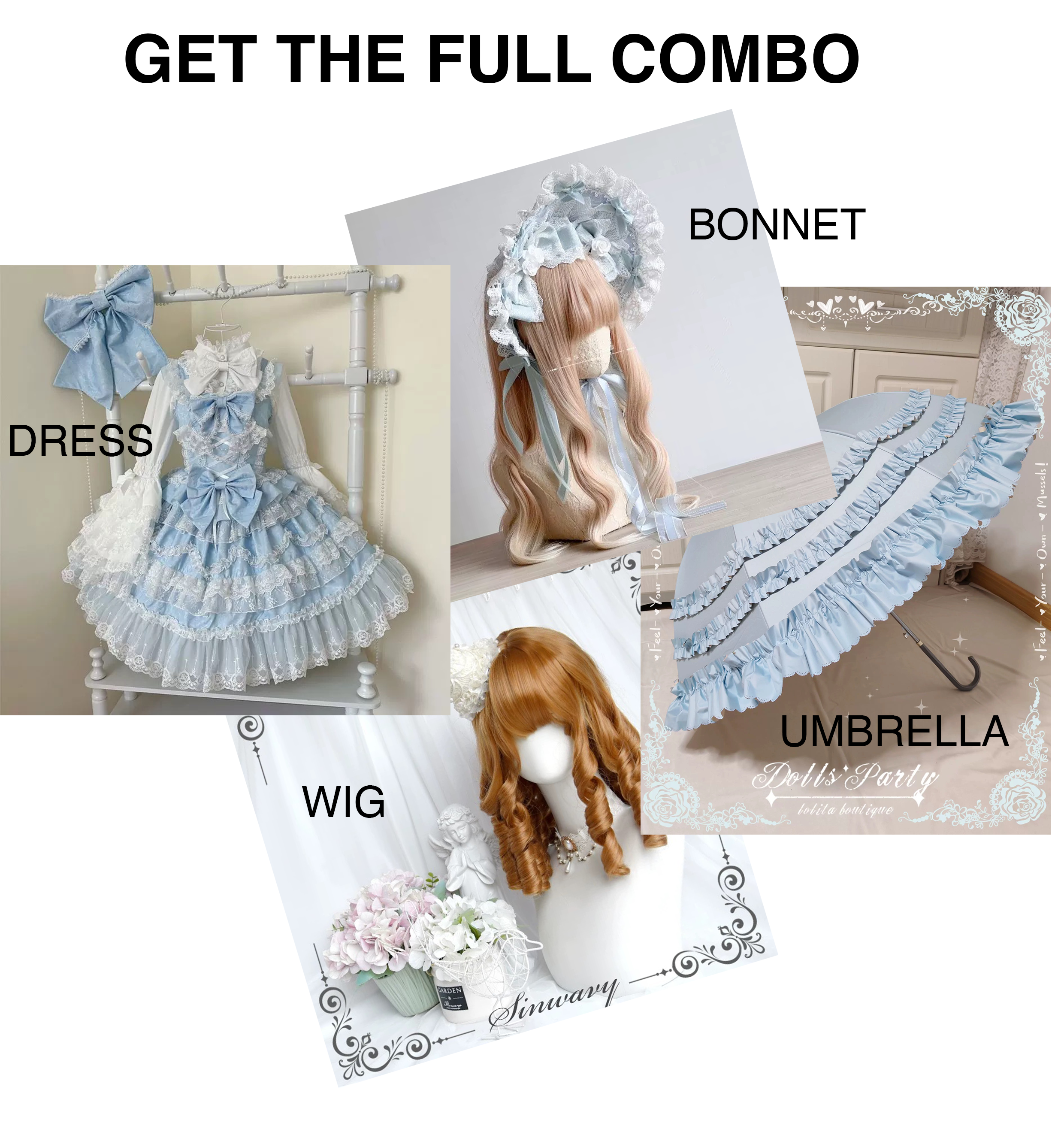 Blue Ruffle dress with full combo