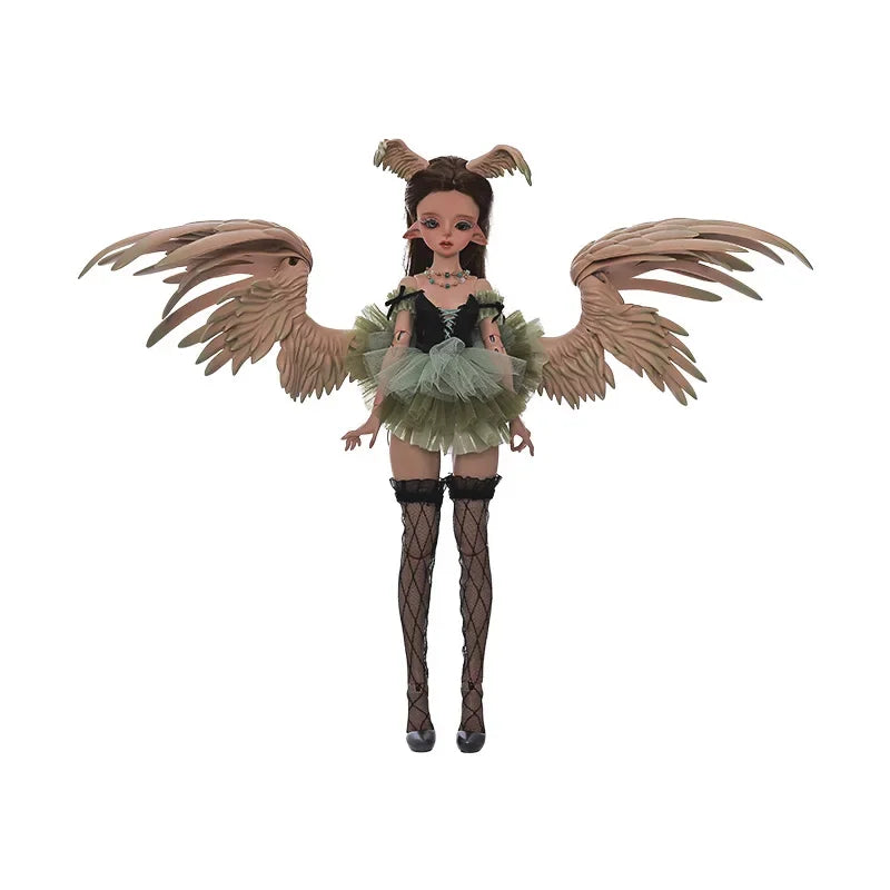 ShugaFairy Pegasus doll with wings, green and black outfit, and fishnet stockings