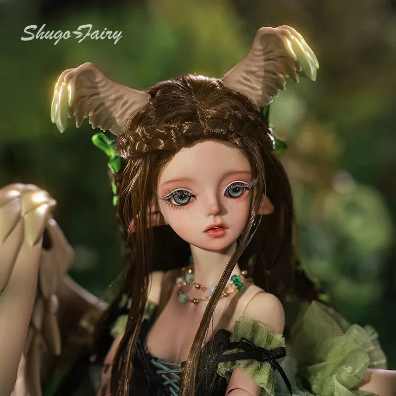 Close-up of ShugaFairy Pegasus doll with detailed wings and delicate facial features