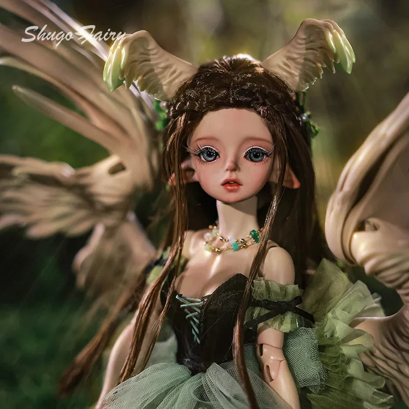 Close-up of ShugaFairy Pegasus doll with wings and detailed accessories, showcasing her elegant look
