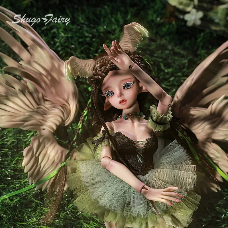 ShugaFairy Pegasus doll with wings and forest backdrop