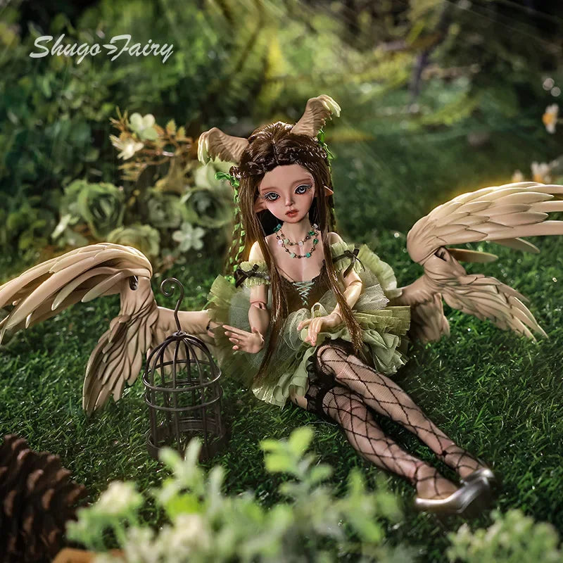 ShugaFairy Pegasus doll in a seated pose with wings and greenery
