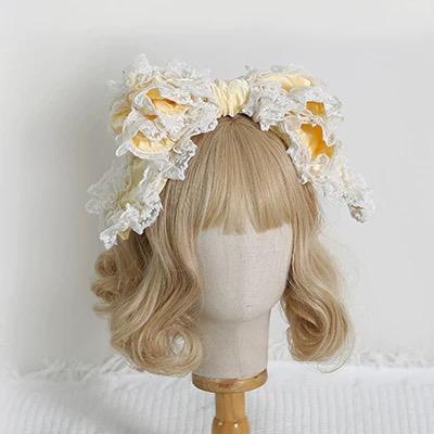 Royal Ruffles Lace Bow Headdress