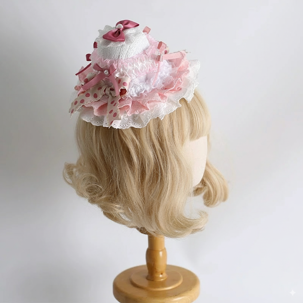 Strawberry Swirl Lace Mini Hat