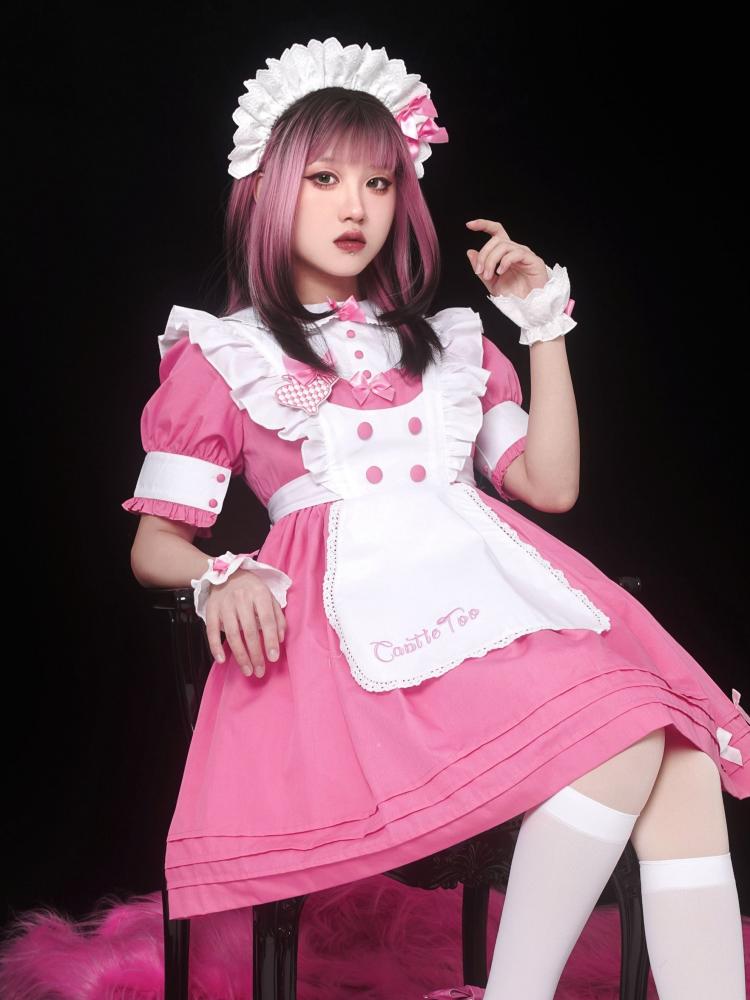 Pink and Black Ombre Synthetic Wig with Bangs